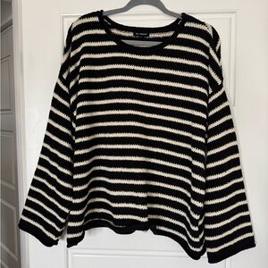 Blu Pepper Black and Cream Textured Sweater